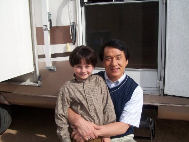Chase Fox and Jackie Chan on the set of Spy Next Door (2009)