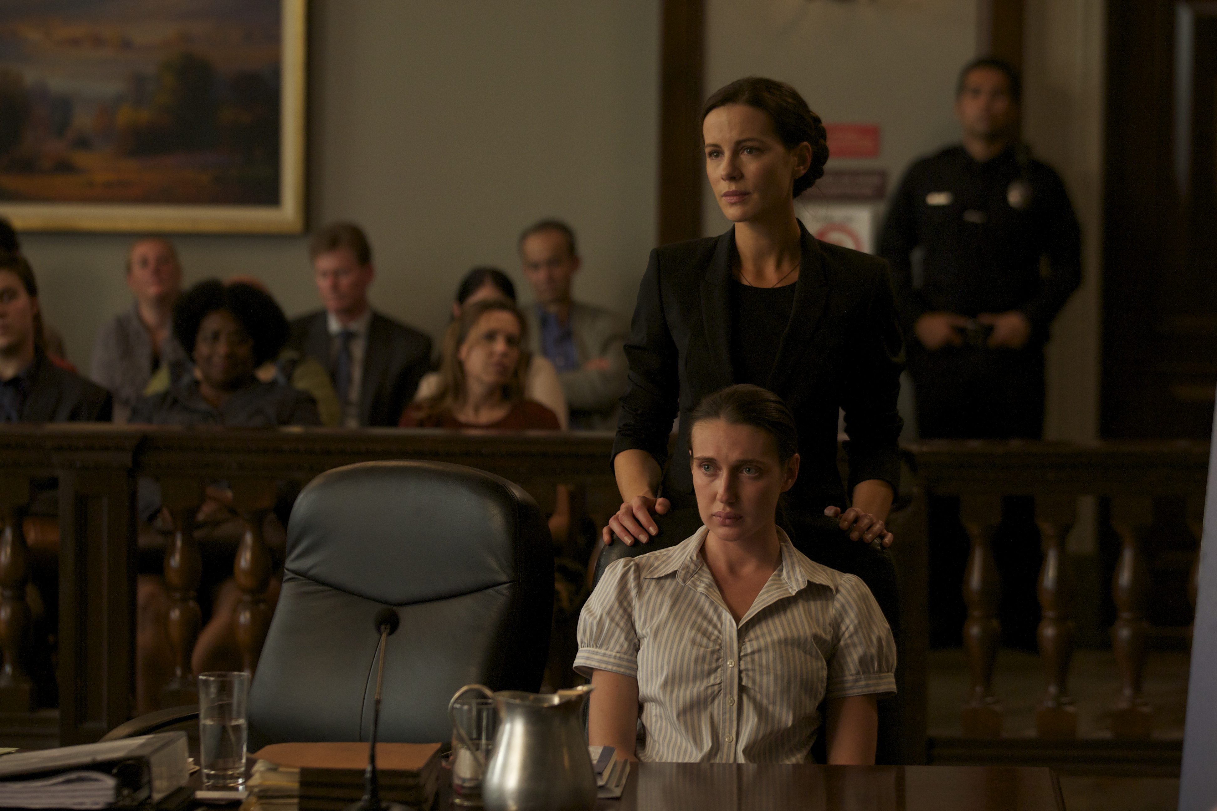 Kate Beckinsale and Anna Anissimova on the set of Trials of Cate McCall