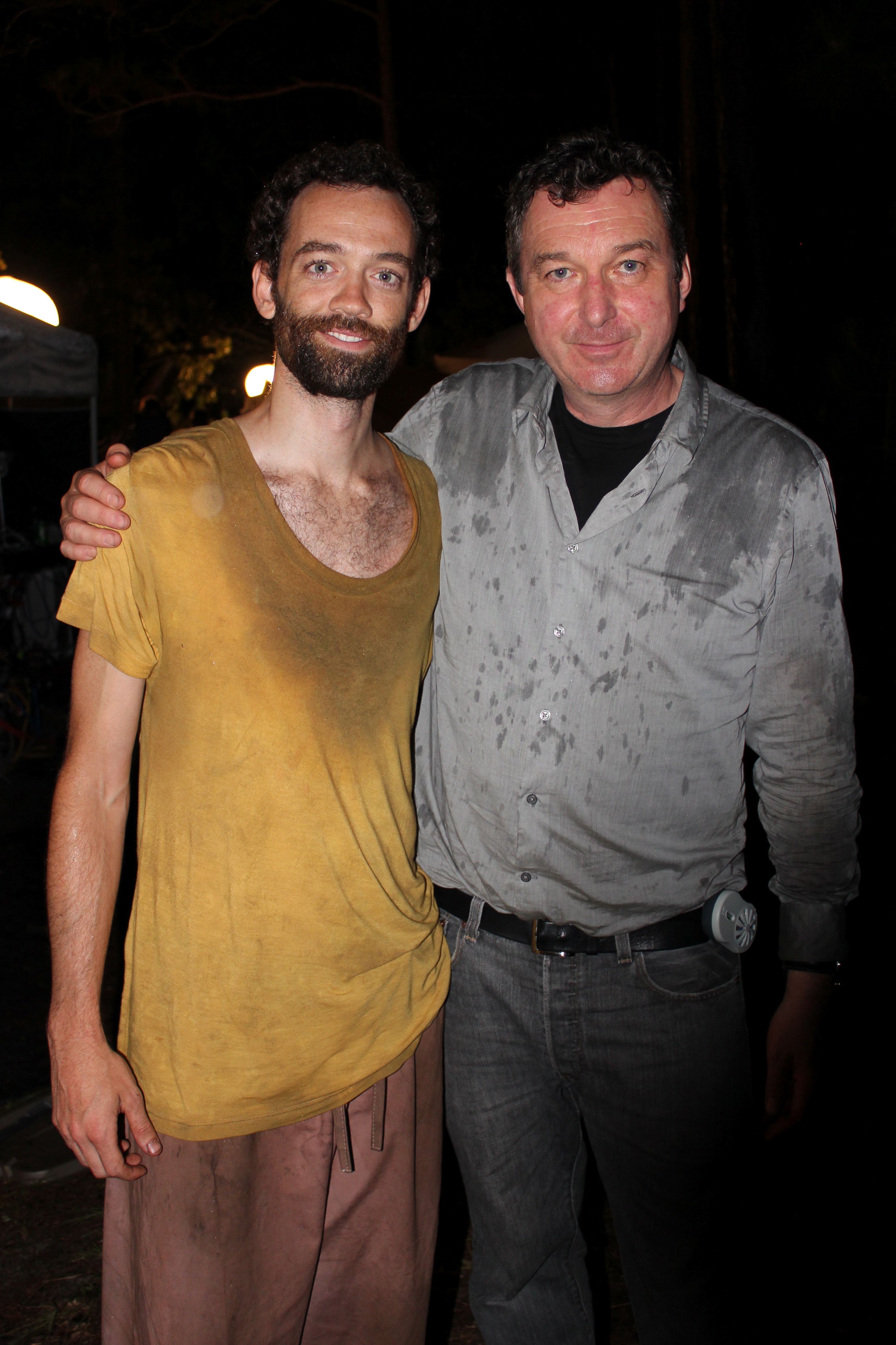Myke Holmes and Charles Beeson on the set of Revolution (2012)