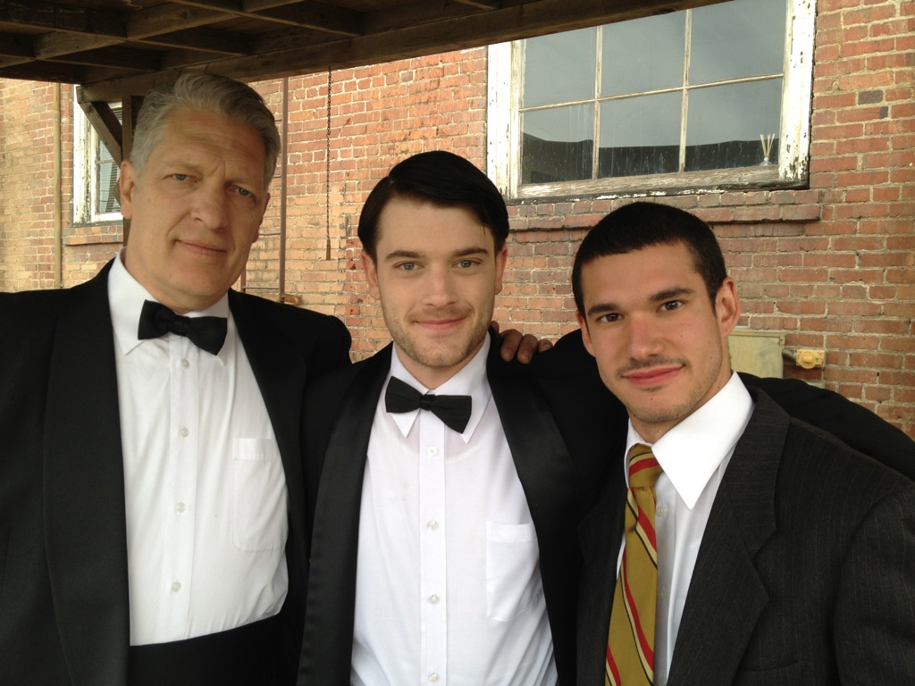 (From left) Clancy Brown, Chase Williamson, and Alberto De Diego on the set of Sparks