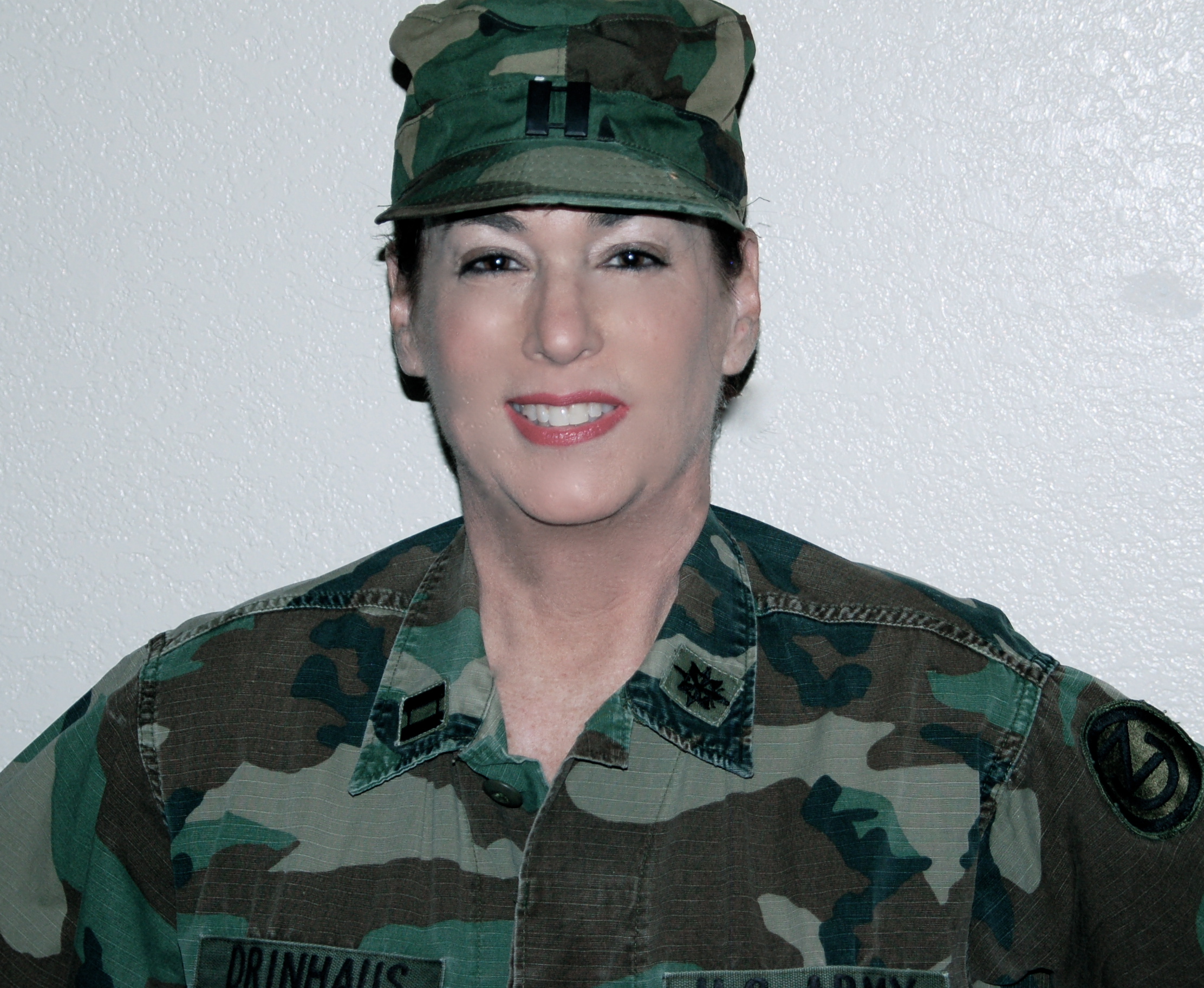 Captain Gayle Drinhaus - Retired Army Military Intell. Officer In Uniform 6/2013 for current look if needed.