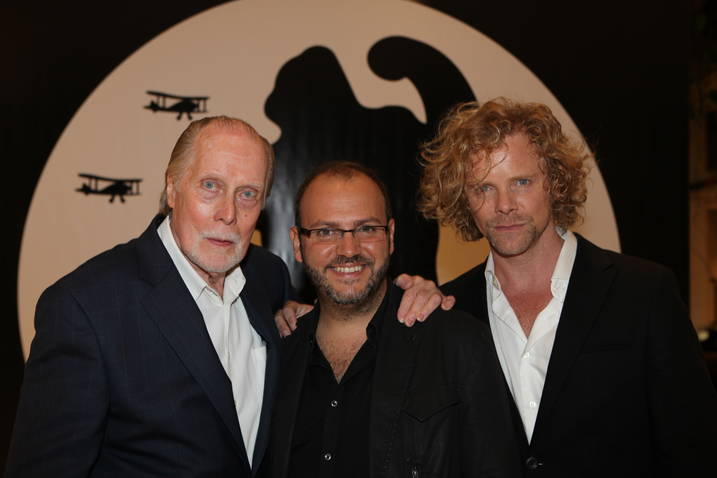 Sitges Film Festival (Spain), 2012, promoting WAX, Spanish produced feature film/thriller starring Jimmy Shaw, with Jack Taylor and Geraldine Chaplin. (here with Jack Taylor and director Victor Matellano