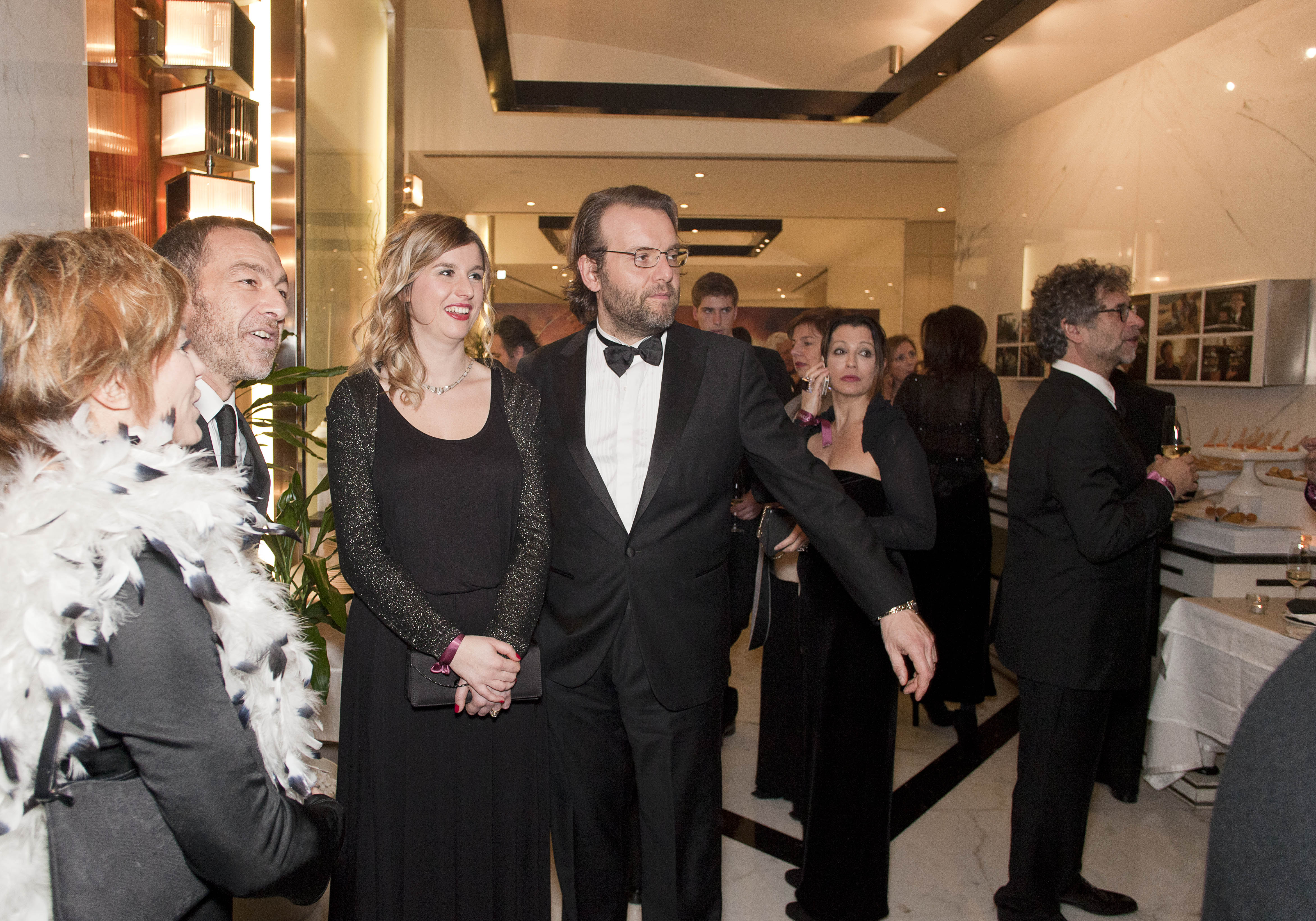 'Saving Mr.Banks Premiere in Rome' From left Mrs. Licari, Fabio Licari, Orsola Severini Darot, Marco Spagnoli, Unknown guest, Director Enzo d'Alò.