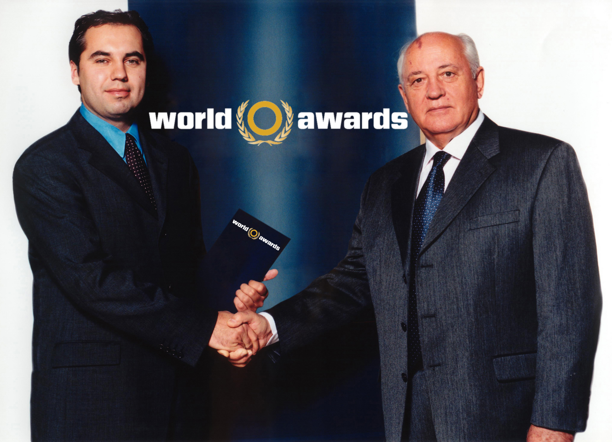 World Awards founders Georg Kindel and Nobel Peace Prize Laureate Mikhail Gorbachev, last President of the Soviet Union