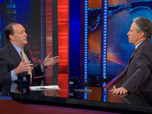 Still of Jon Stewart and Steven Brill in The Daily Show (1996)