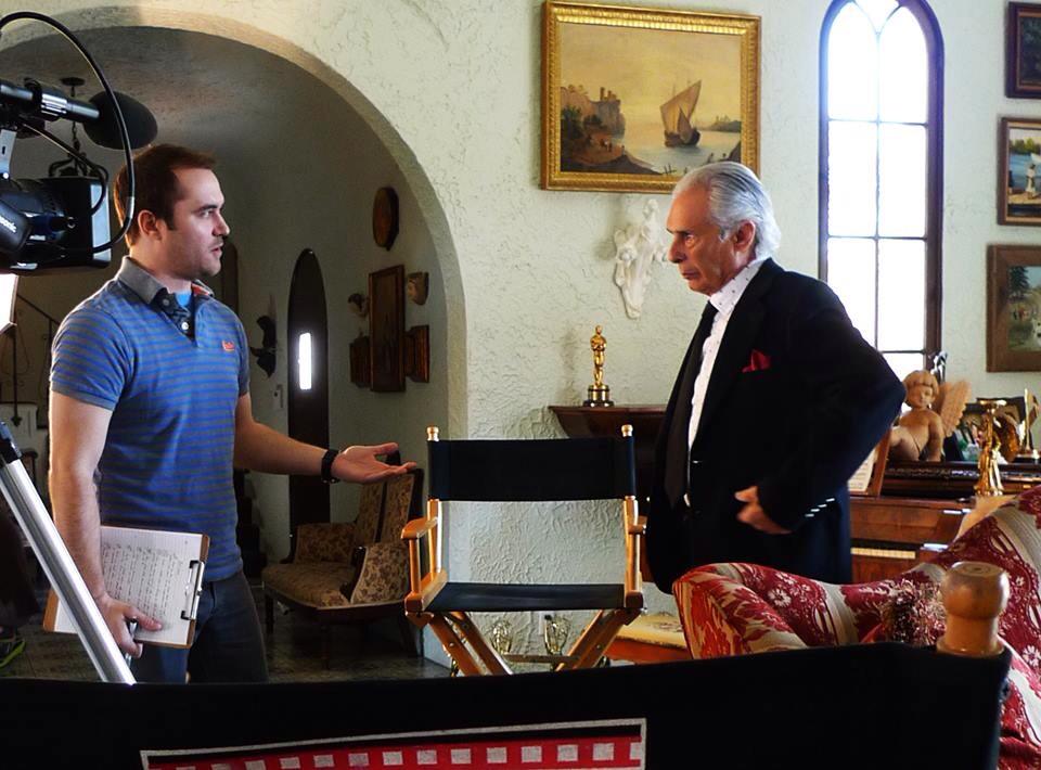 Derek Wayne Johnson and Bill Conti on the set of 