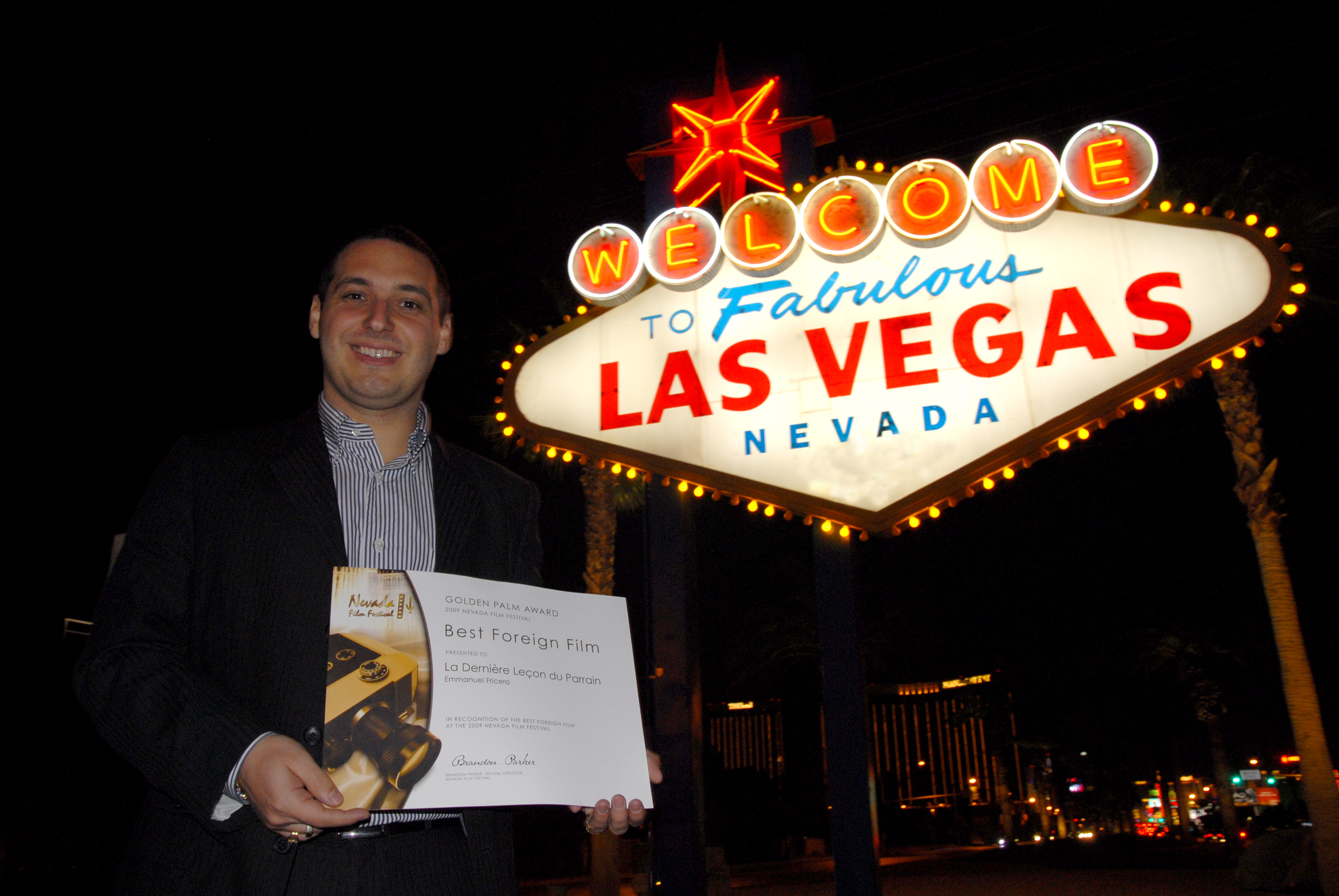 Emmanuel Fricero wins the Golden Palm Award of the Best Foreign Film at the Nevada Film Festival (Las Vegas) for 