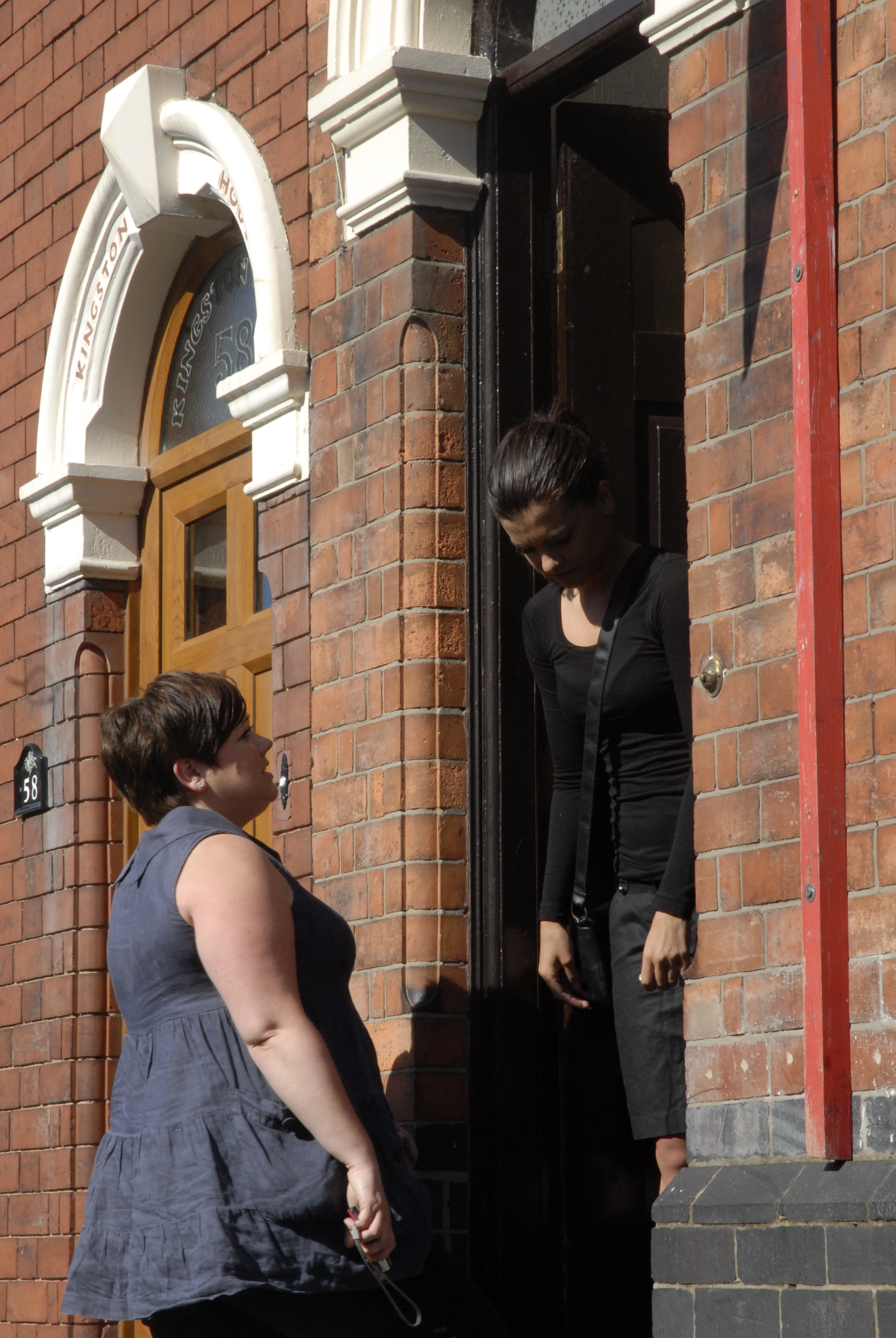 Chrissa Maund, producer, on the set of The Musician 2009 with lead actress Francesca Kingdon.