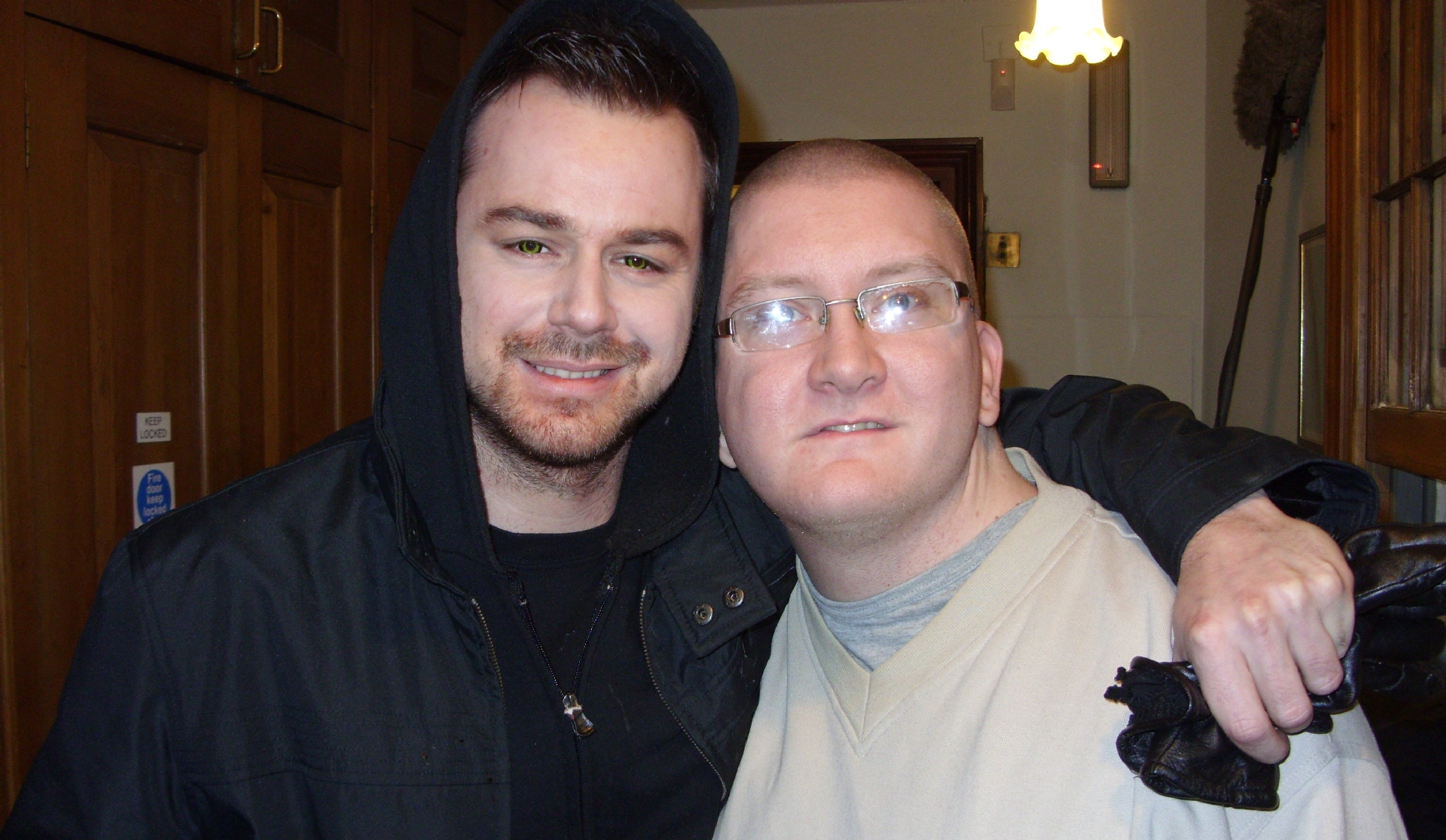With Danny Dyer, who Samuel has worked with on 