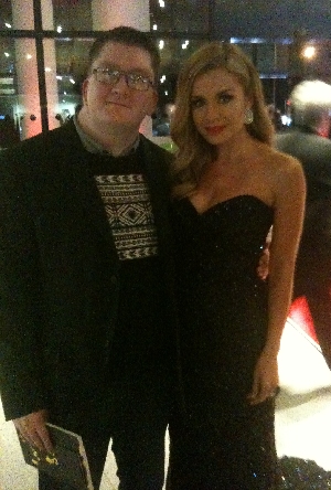 With Katherine Jenkins at the 2014 BAFTA Cymru Awards