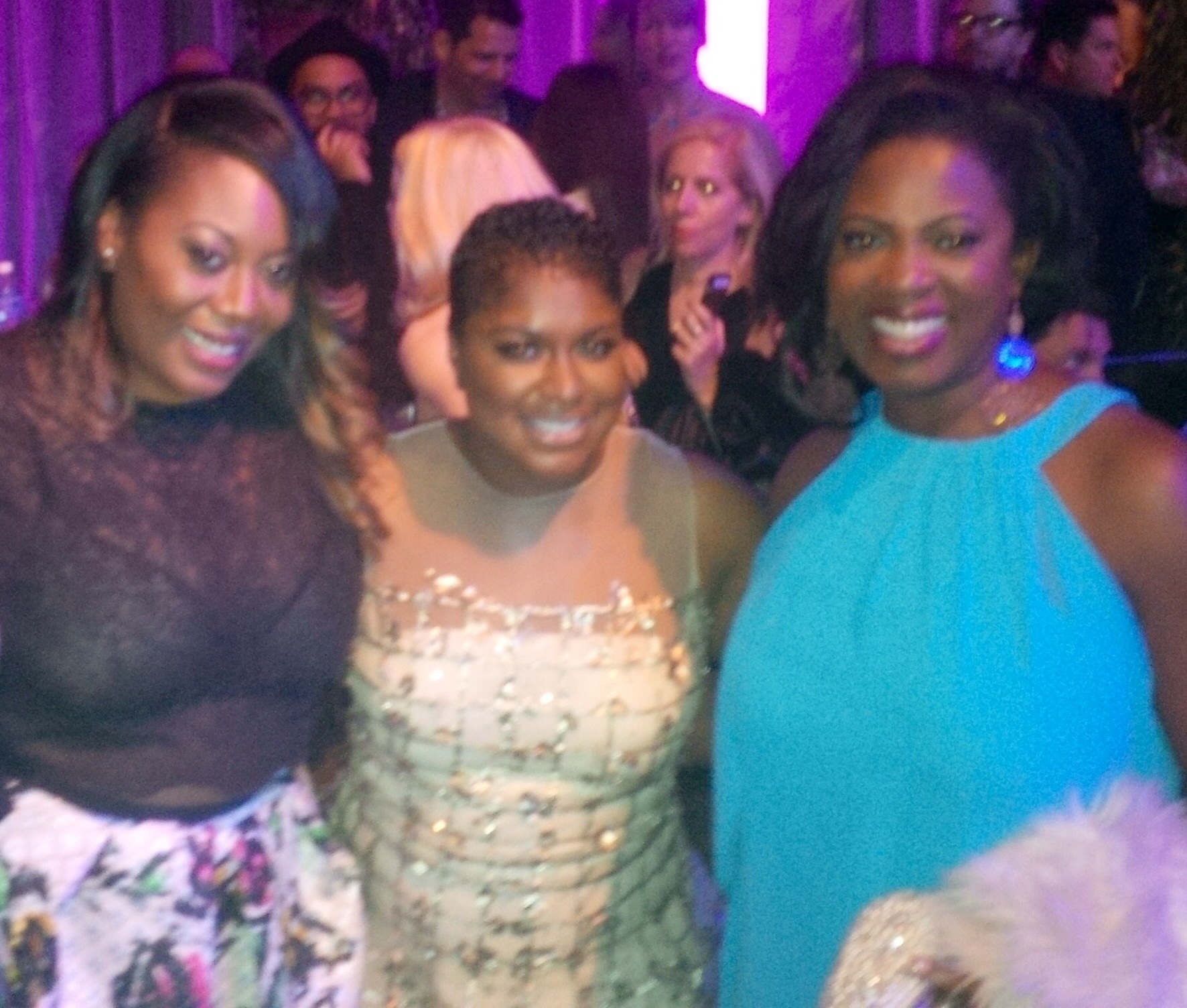 L-R: Troshia Keeton, Ester Dean and Sope Aluko - Pitch Perfect 2 World Premiere, LA