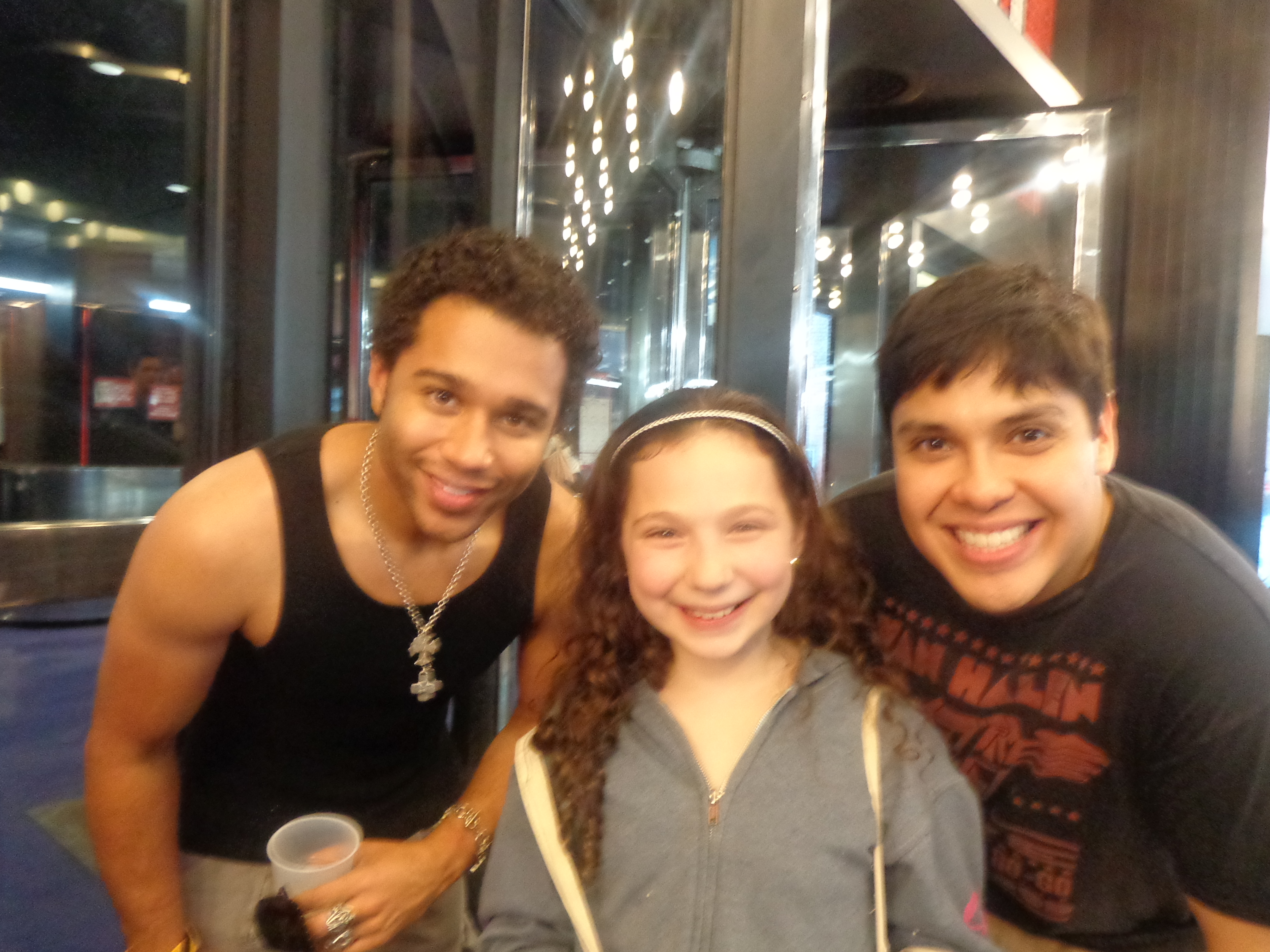 Rebecca with Corbin Blue and George Salazar, Godspell on Broadway