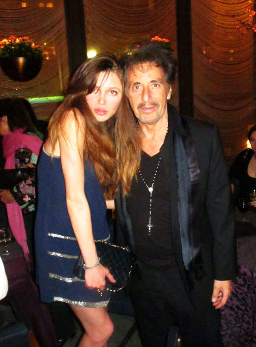 Natalie Gal (pictured with Al Pacino) at the NYC premiere of Al Pacino's new TV series 