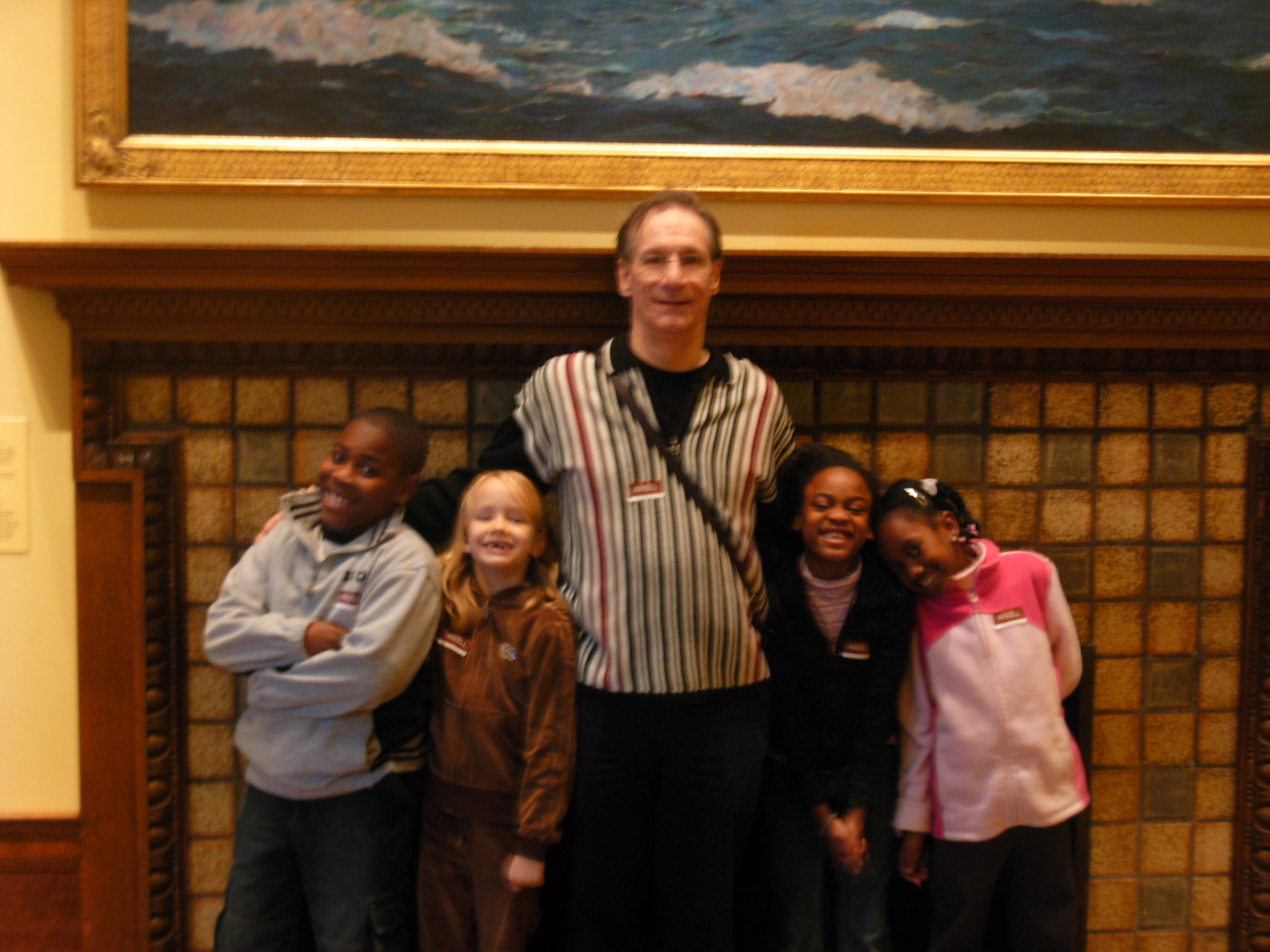 Ken Ludden with Fonteyn Academy students during museum field trip