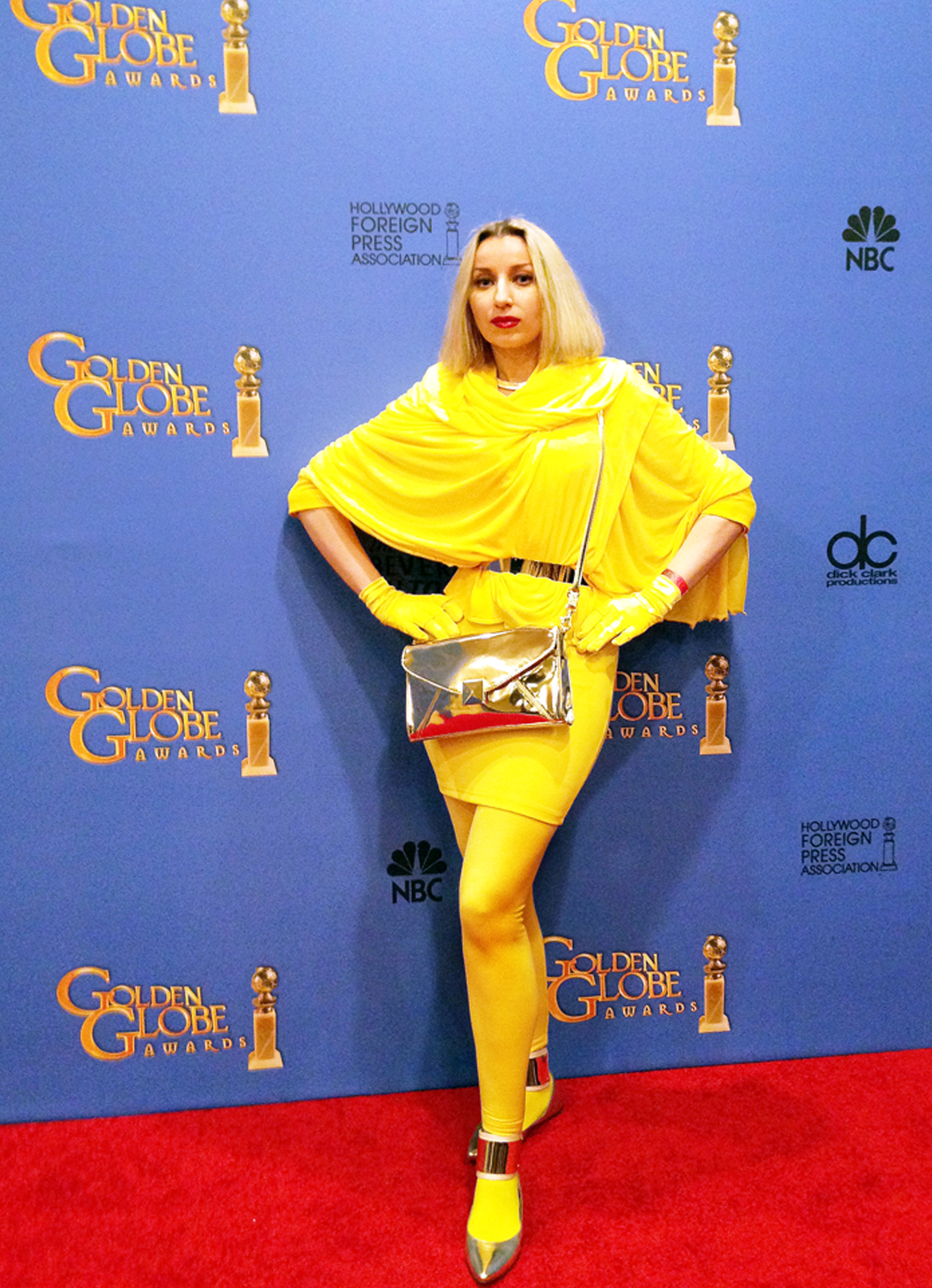 Valeria Goncharova Barrett. At the 71st Golden Globe Awards red carpet, 2014.