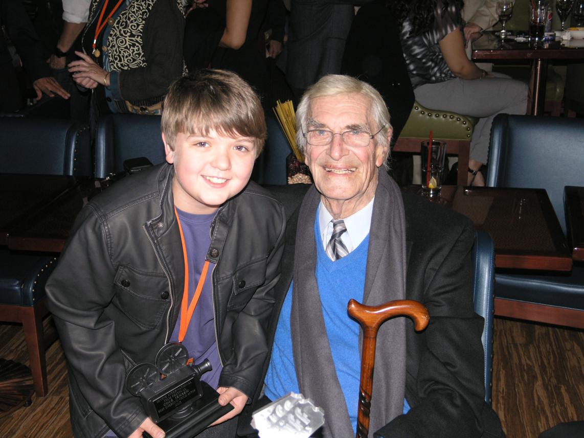 Cole Jensen with Martin Landau-Irvine International Film Festival 