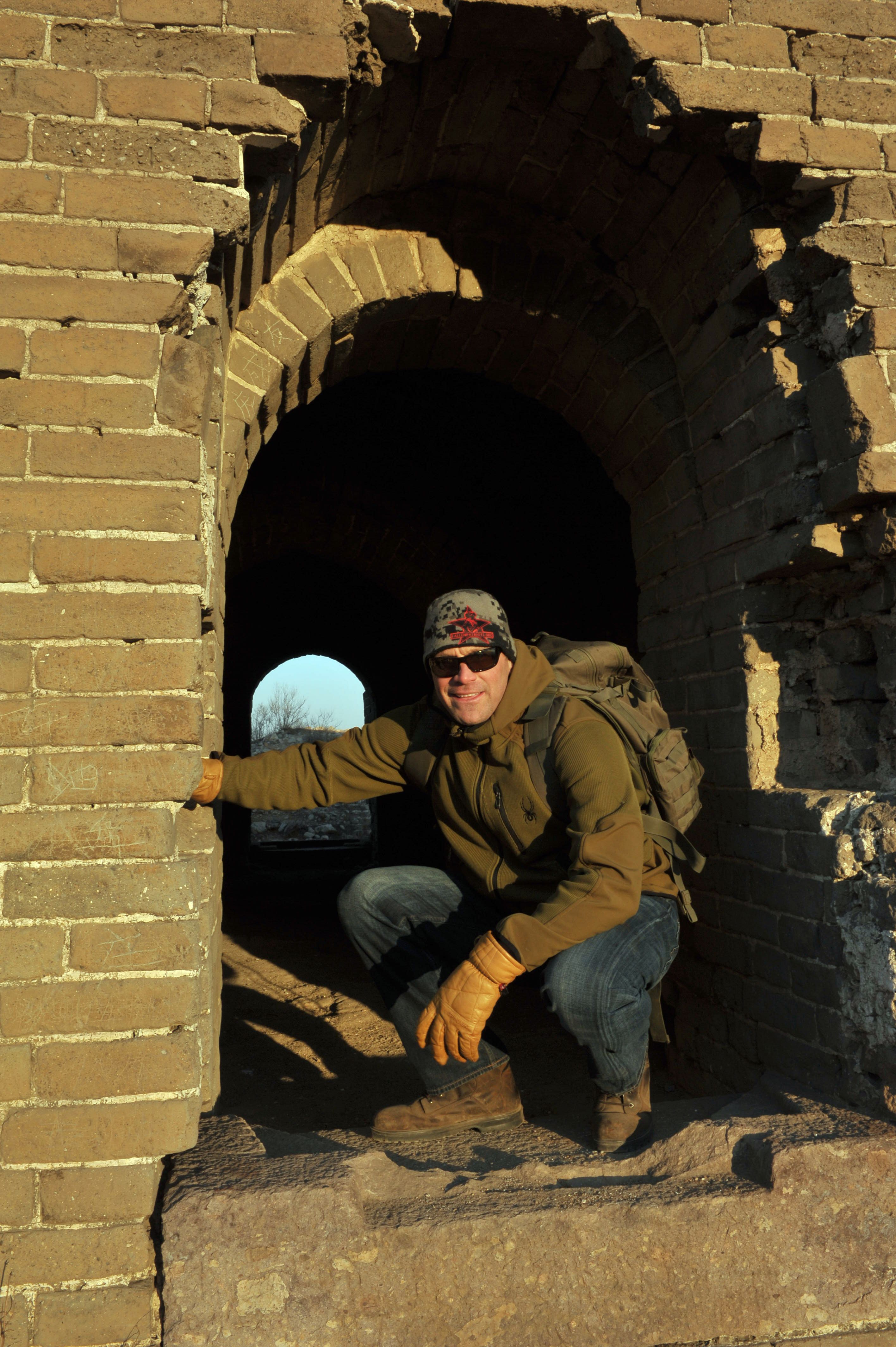 Keith explores an ancient watch tower along an original section of China's Great Wall.
