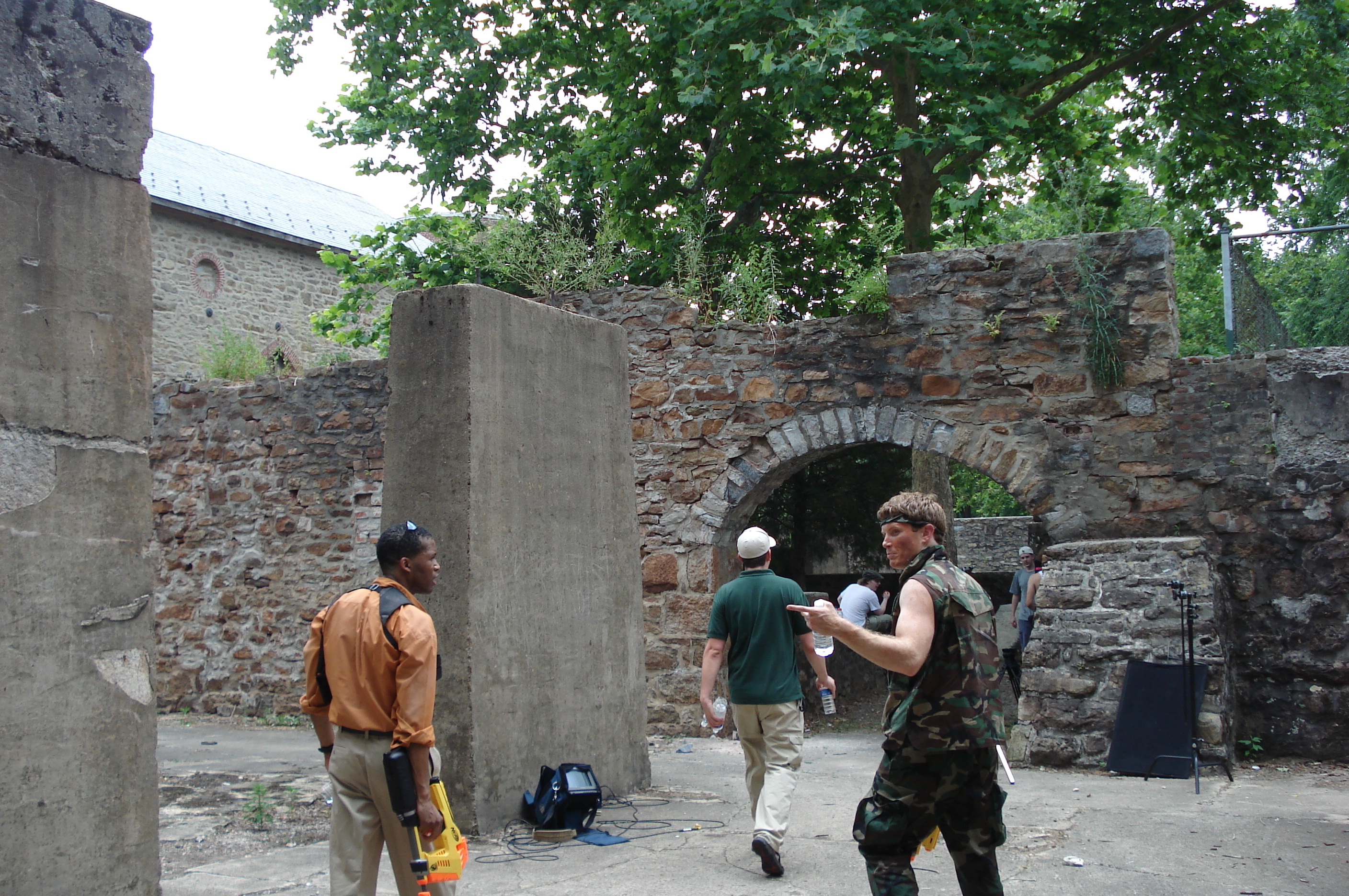 Gabriel Voss and Altorro Prince Black on the set of a Nerf spec commercial in Pennsylvania