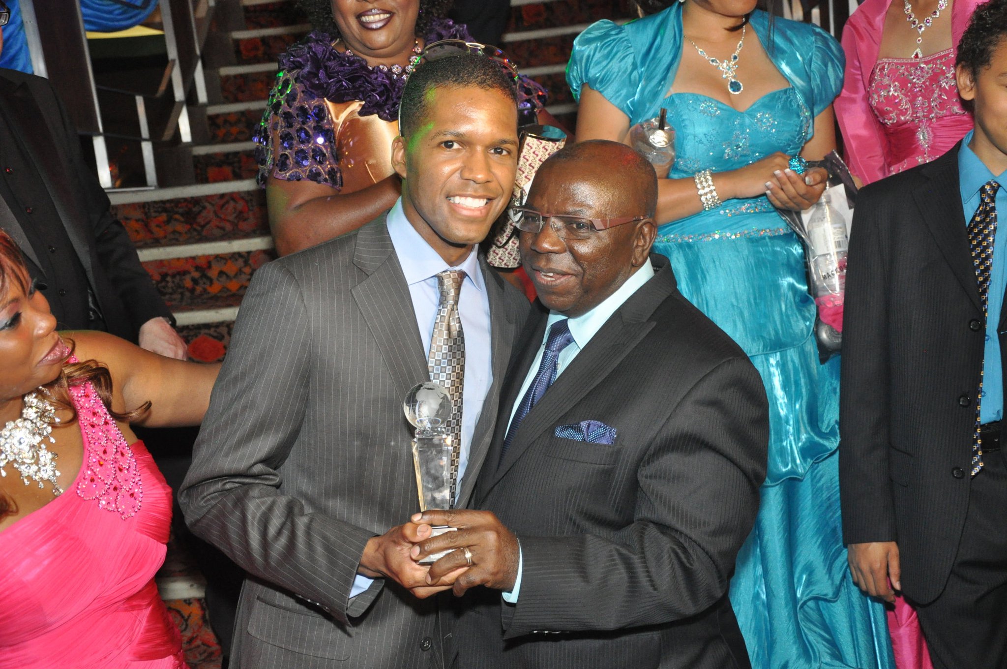 Altorro Prince Black poses for photo with the Ambassador after he receives his Best Supporting Male award in 