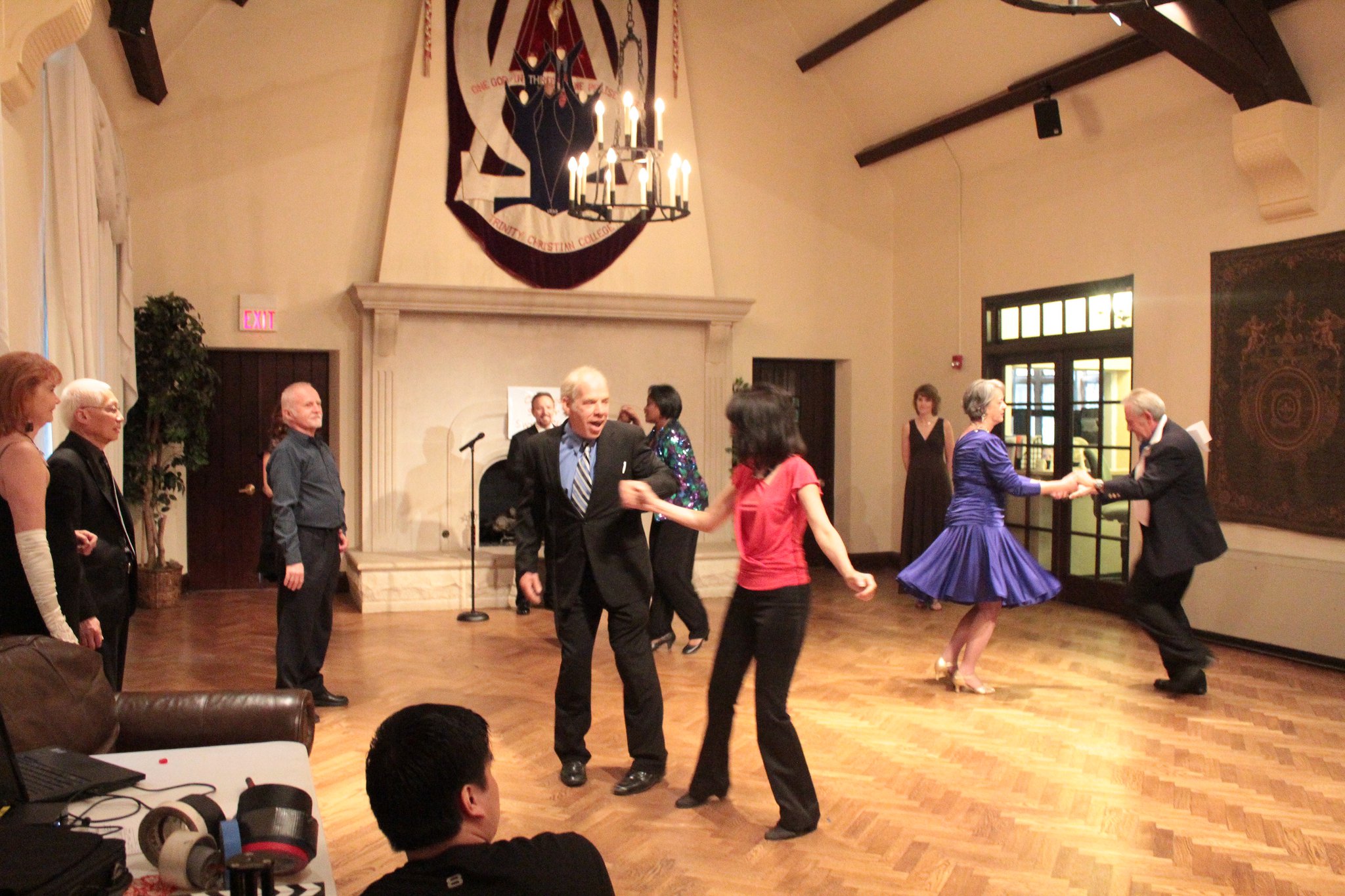 'Broken and Beautiful' shoot. My character 'Blair' (purple dress) wins the Senior Center dance competition for the 4th year in a row. Co-star: John McDonnell.