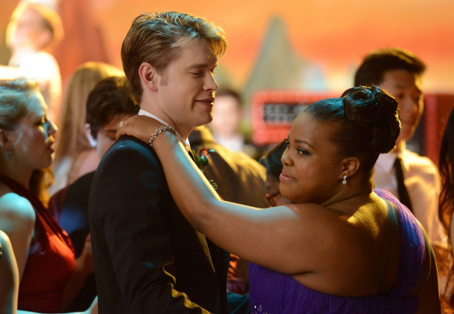 Still of Amber Riley and Chord Overstreet in Glee (2009)
