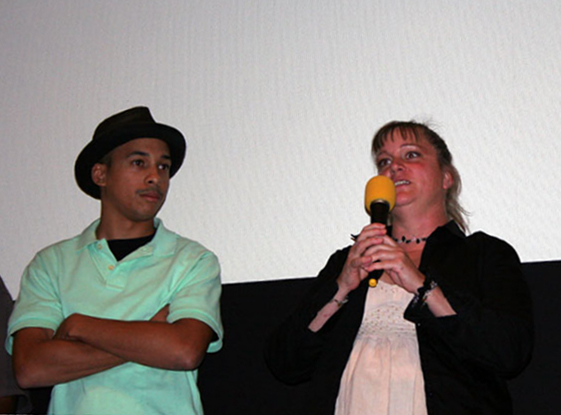 Q&A on stage with Artist Chris Tobar Rodriguez and Director Elizabeth Anne at November Enzian Film Slam 2010