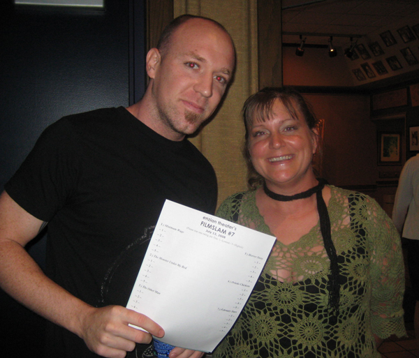 Director Elizabeth Anne with Host John Theisen at the Enzian Film Slam2008