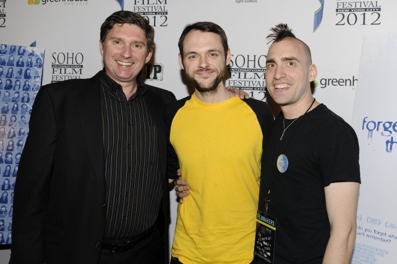 Executive producer Dennis Wallestad, lead actor Christopher Denham, and director Nate Taylor during the Forgetting the Girl premiere at the SoHo International Film Festival NYC 2012.