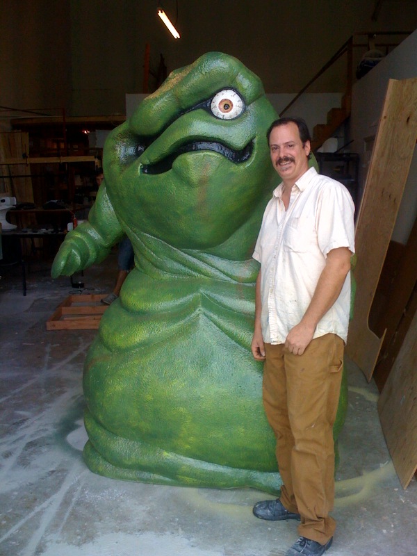 Dino Rentos and the Prop of the Booger Monster created by Dino Rentos Studios for the movie 