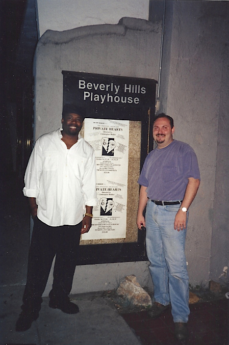 1999, Beverly Hills, CA Charles Emmett with technical director, Marcelo Lopes at the Beverly Hills Playhouse for the play production of PRIVATE HEARTS