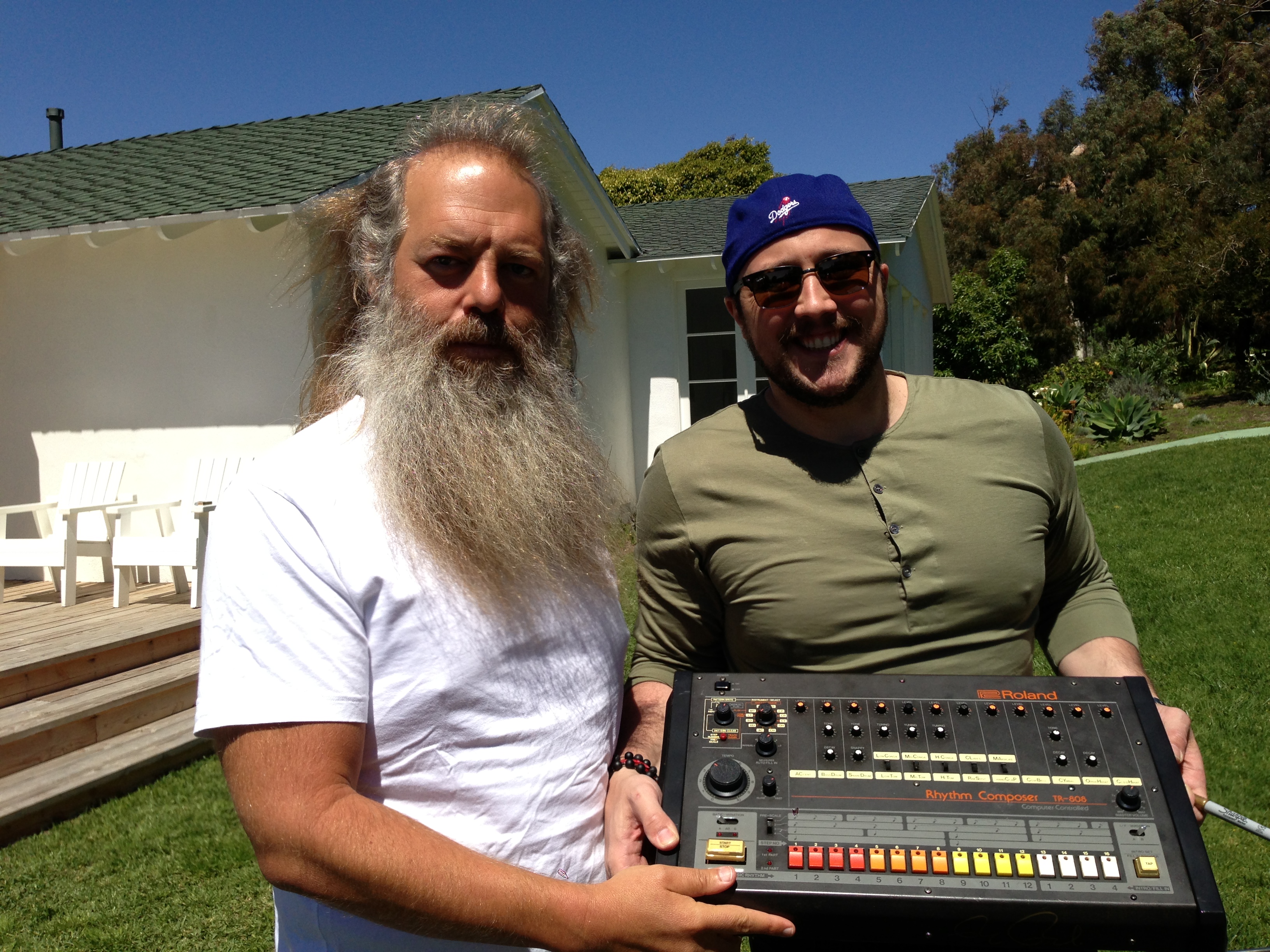 Rick Rubin & Alex Noyer while filming Planet Rock and Other Tales of the 808