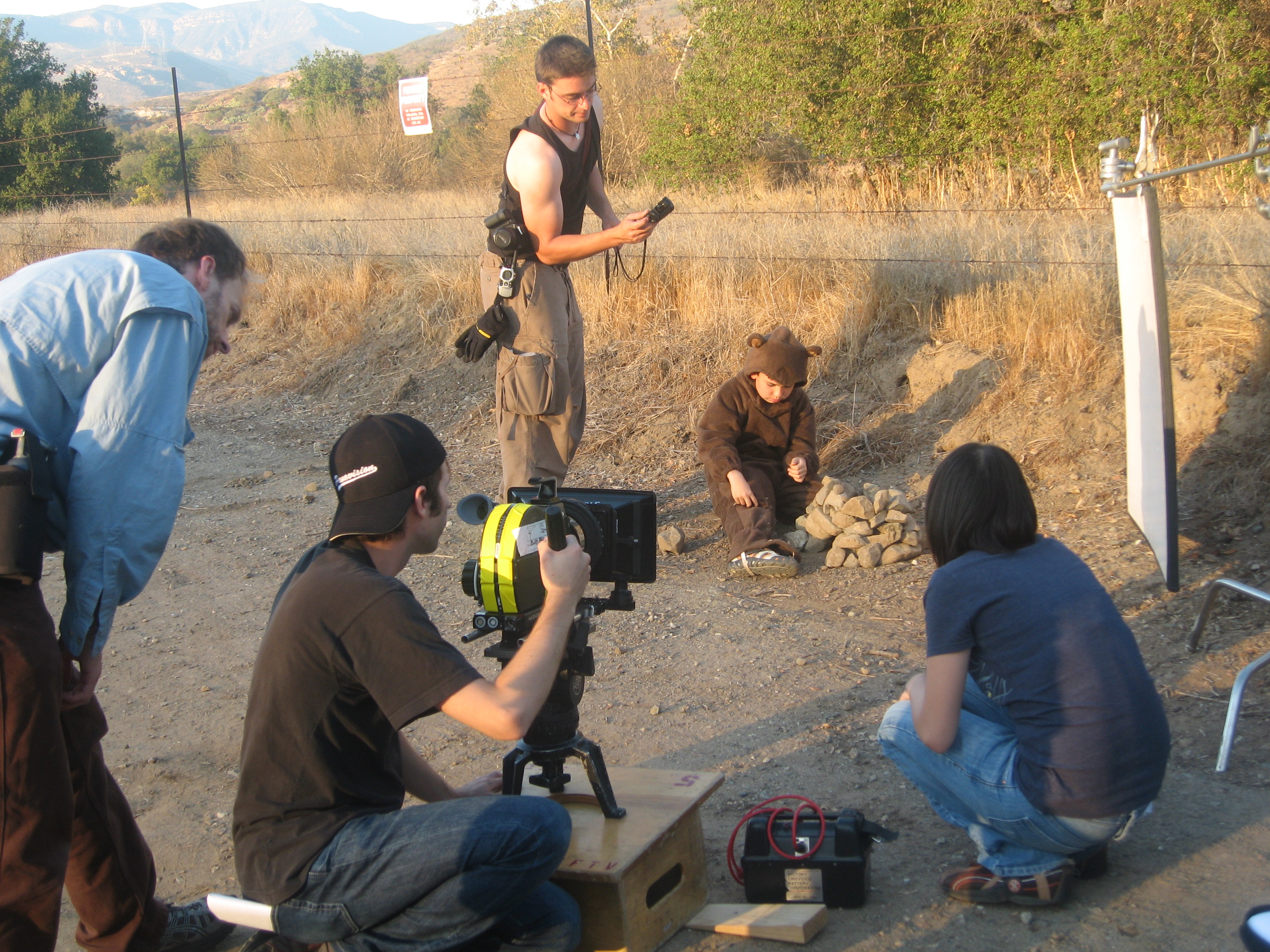 Brenden Miranda shooting a scene from the film 