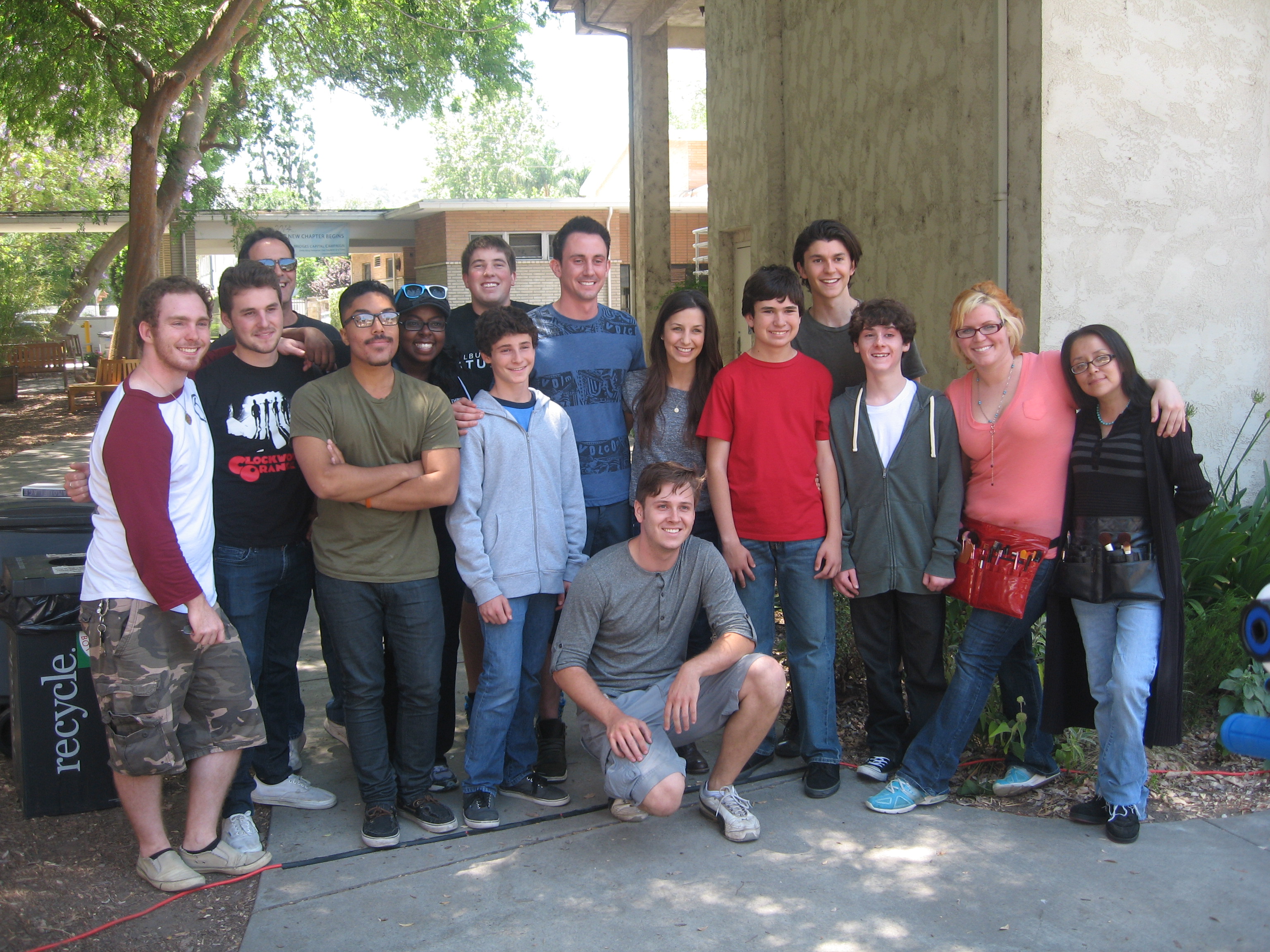 Brenden Miranda with cast & crew on the set of the feature film 