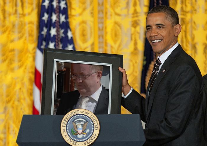 Producer Martin Pennell with Barack Obama