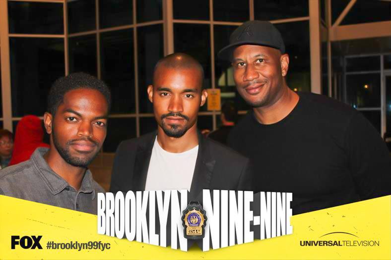 With Charles Belk and Hari Williams at the season 2 wrap party of Brooklyn Nine-Nine