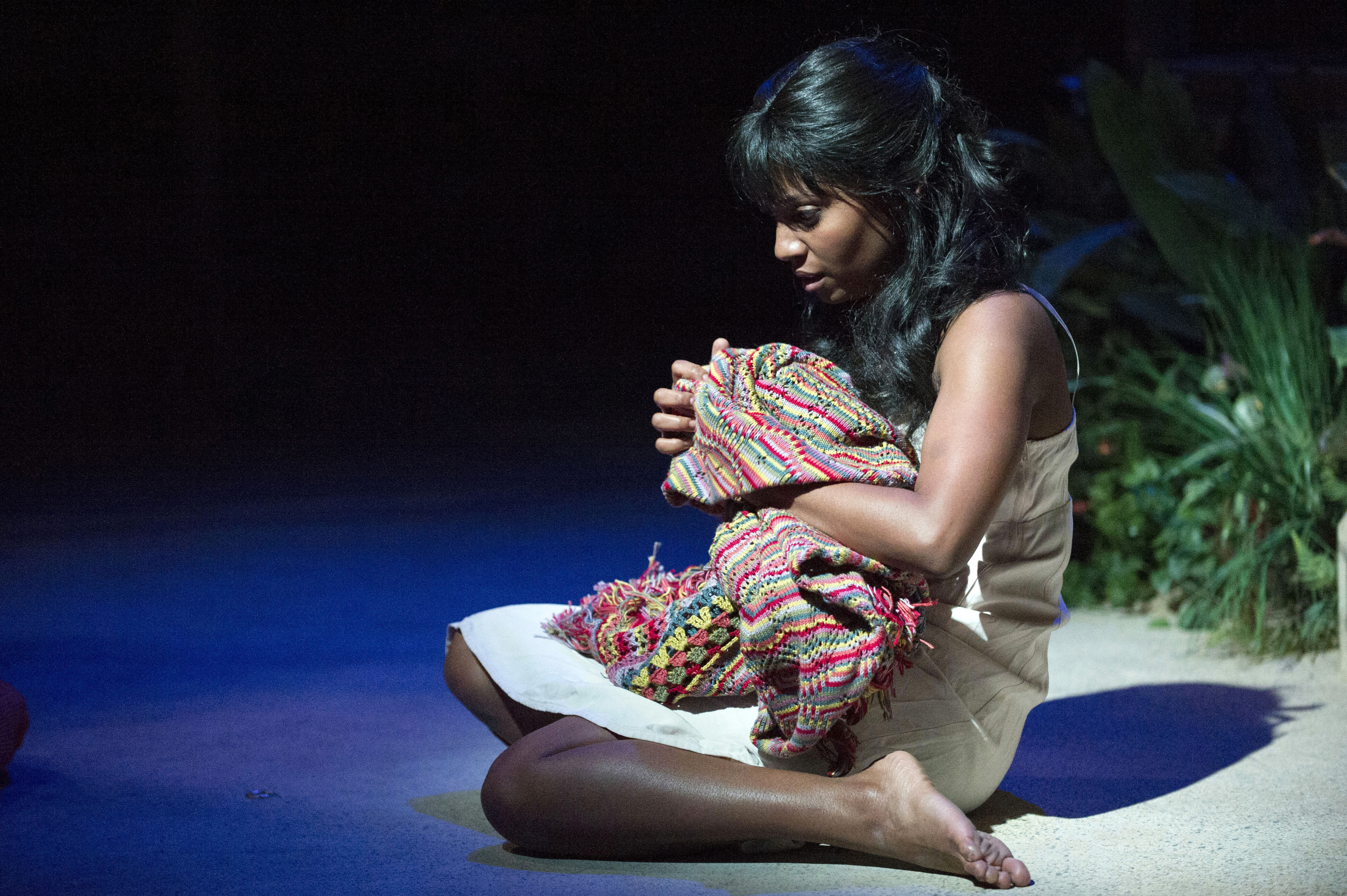 Alisha Bailey, as Rosa, in the National Theatre and Talawa Theatre production of Moon On A Rainbow Shawl 2014