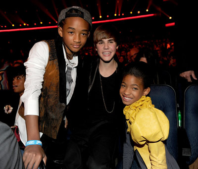 Jaden Smith, Willow Smith and Justin Bieber