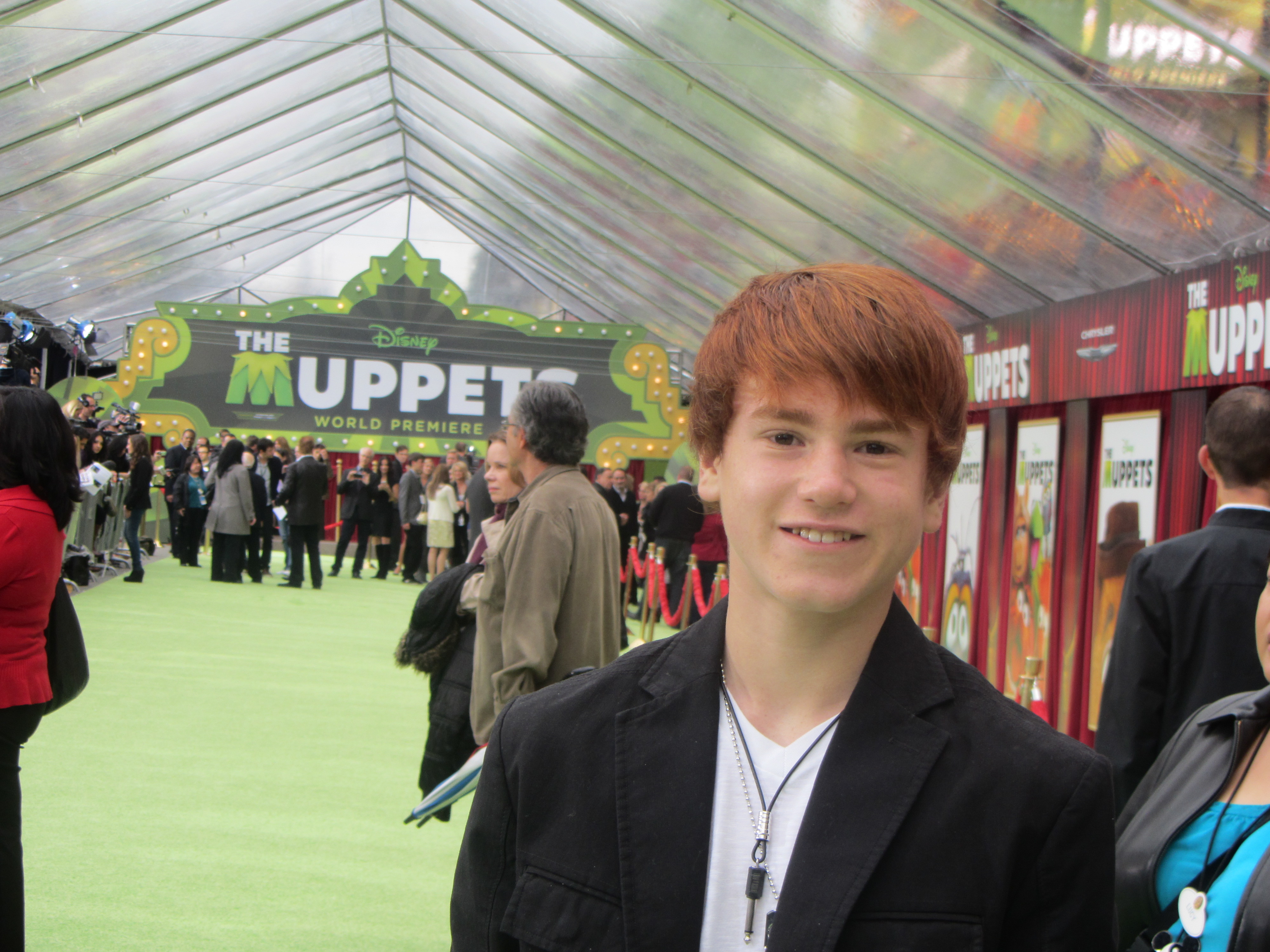 Justin Tinucci at the premiere of The Muppets November 12 2011 at the El Capitan Theatre, Hollywood.