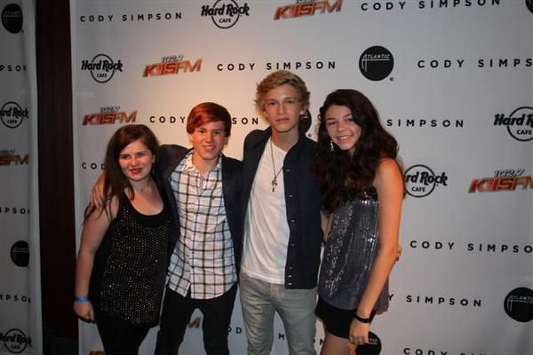 Cody Simpson CD release party Hard Rock Cafe, September 19th 2011 Justin Tinucci, Bryce Hitchcock, Cody Simpson, Lauren Dair Owens