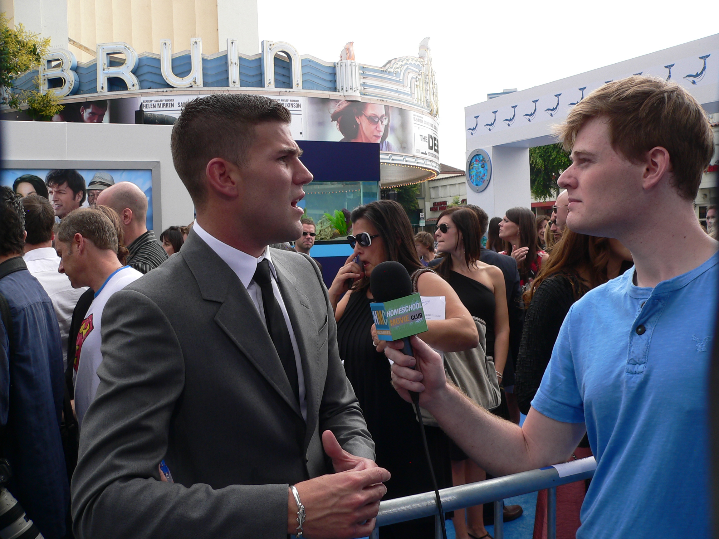 Nathan interviewing actor Austin Stowell, on the Red Carpet of Dolphin Tale