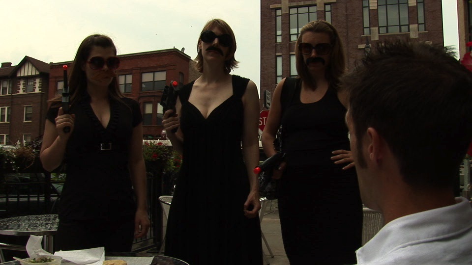 Still from Cloister Party of Death L-R: Skye Shrum, Alysa Rowlands, Lindsey Rodgers