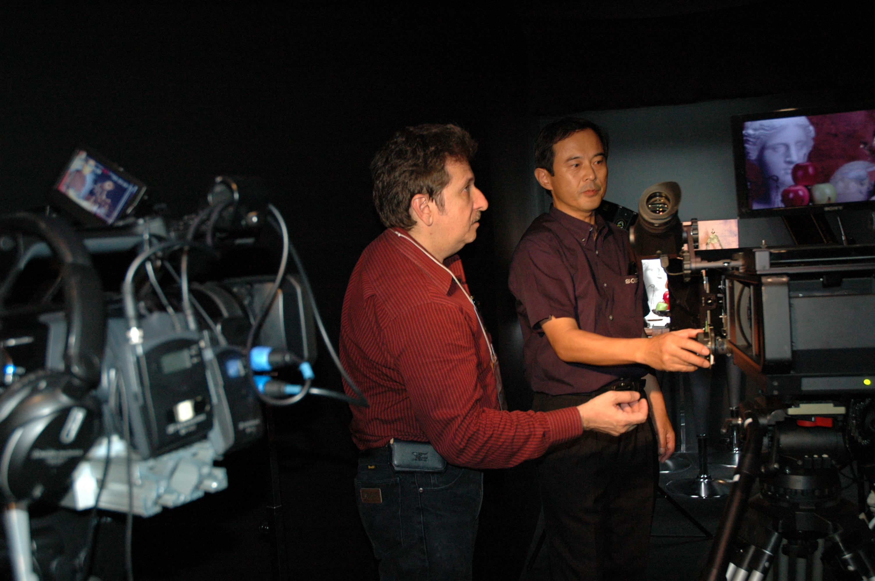Al Caudullo with Sony's Chief Engineer, Yoshihiko Kuroki and the Sony Single Lens 3D Camera.