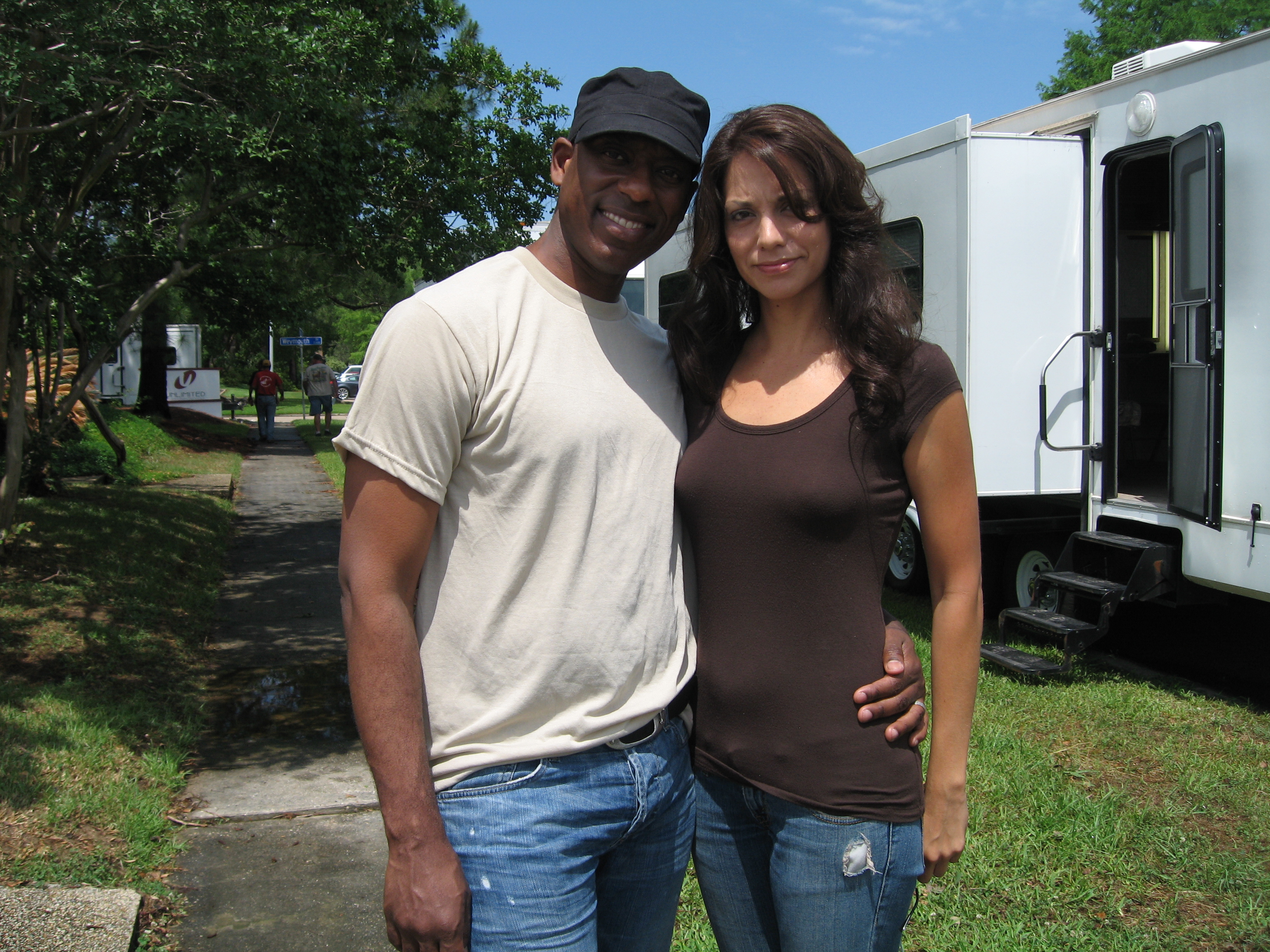 Leticia and Orlando Jones on set for Seconds Apart