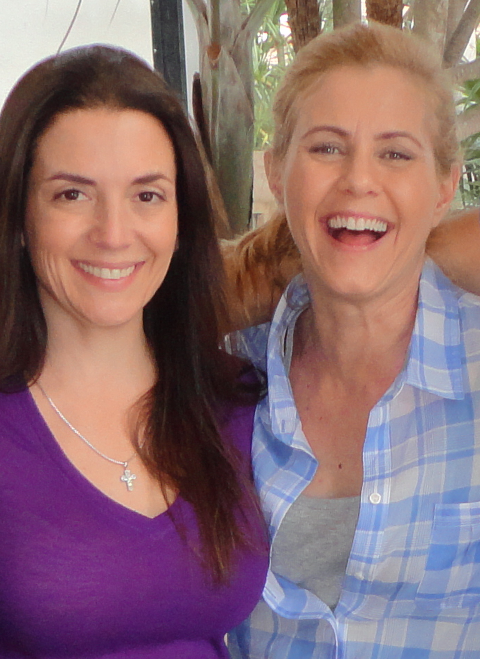 Barbie Castro & Christie Lynn Smith on the set of ASSUMED MEMORIES
