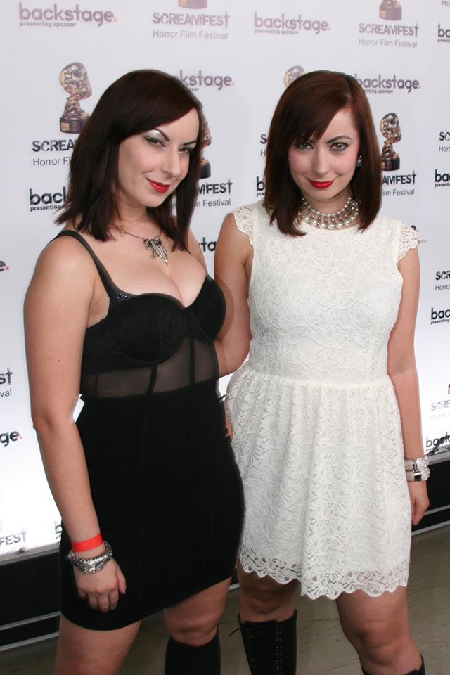 Jen and Sylvia Soska at the opening night celebration at ScreamFest 2014.