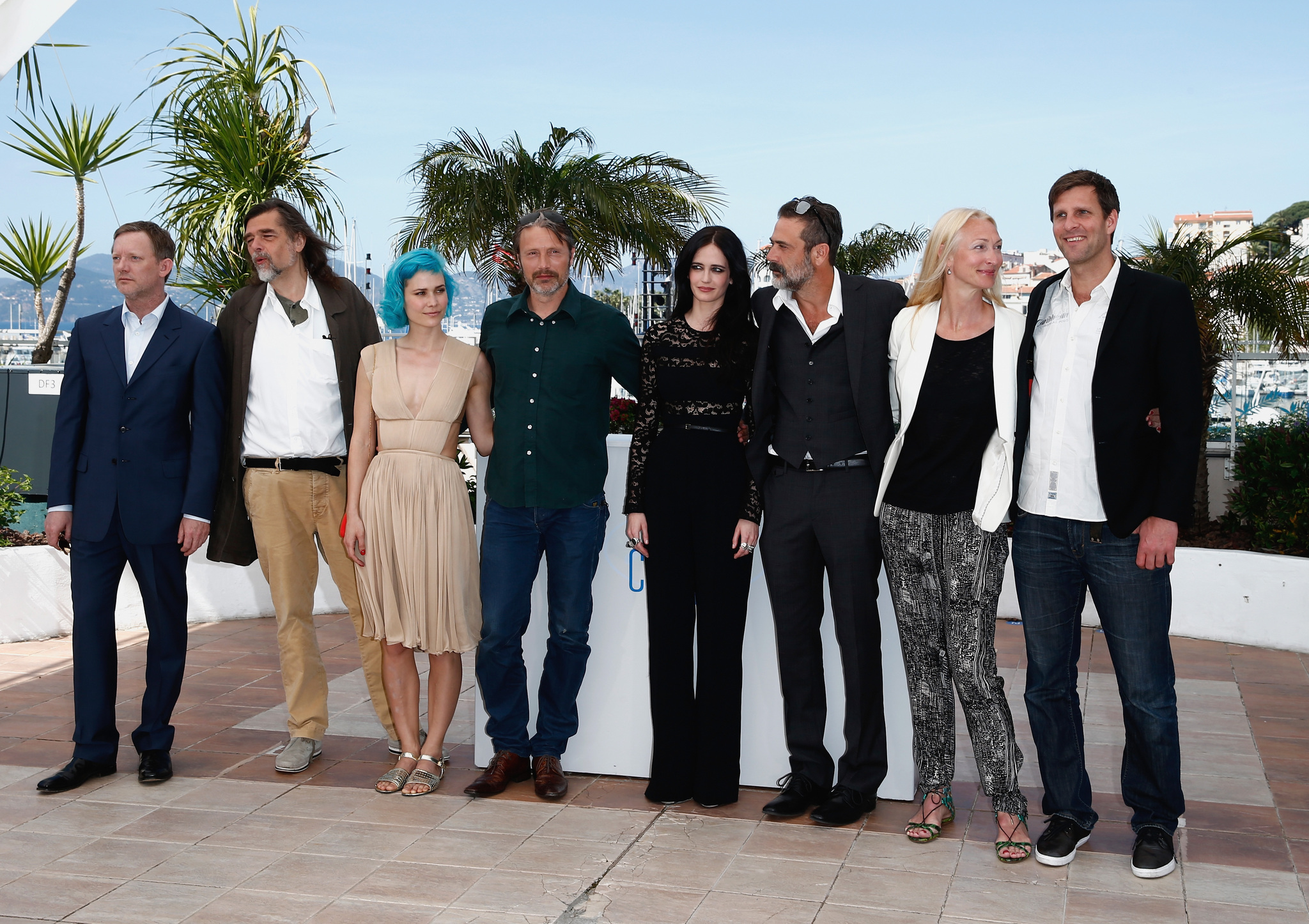 Douglas Henshall, Anders Thomas Jensen, Kristian Levring, Mads Mikkelsen, Sisse Graum Jørgensen, Eva Green, Nanna Øland Fabricius and Thomas Jensen at event of The Salvation (2014)