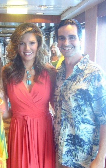 On set with Daisy Fuentes