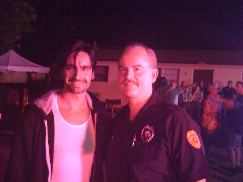 On set of Americas Most Wanted with renowned actor Marc Macaulay