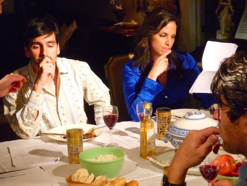 Jorge Ferragut and Cristina Figarola preparing a scene for 