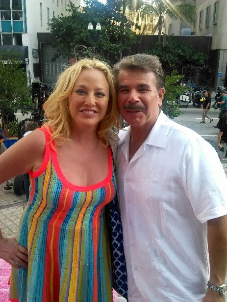 Alan Fritz with Virginia Madsen after filming the final scene for A Change of Heart (2014).
